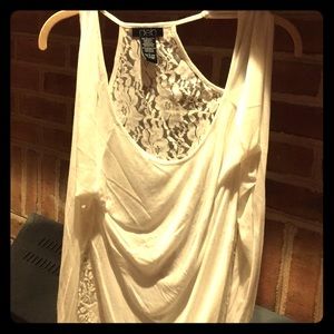 White lace cold shoulder shirt FINAL PRICE
